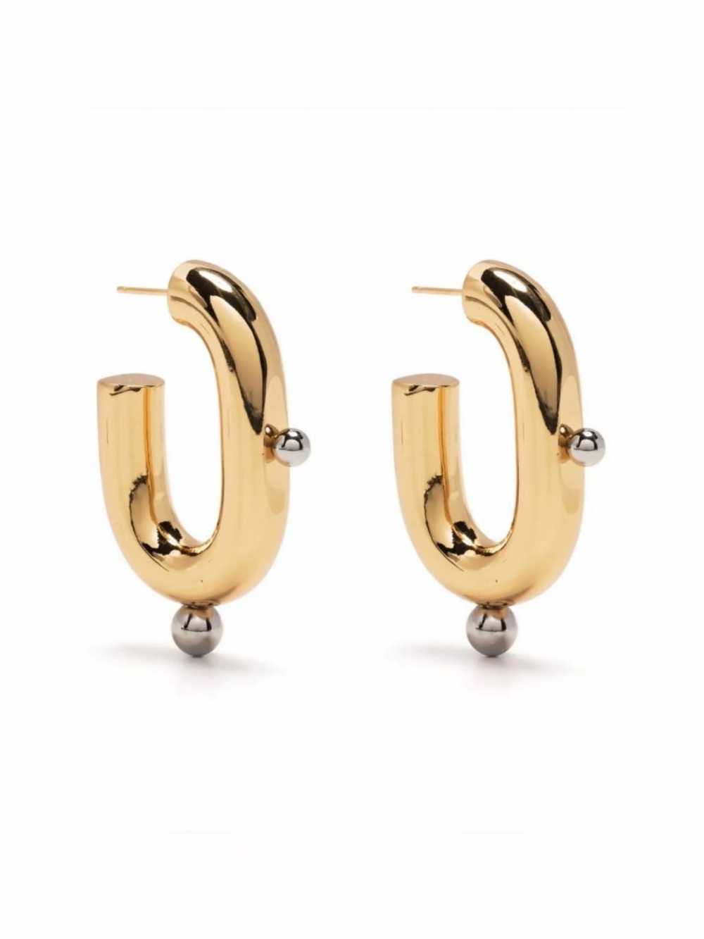 NEW XL Link Hoop Earrings Two Tone Paco Rabanne STYLE JN22 AU